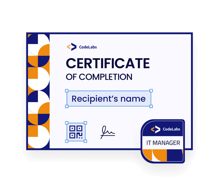 Blue CTA certificate Blue CTA certificate