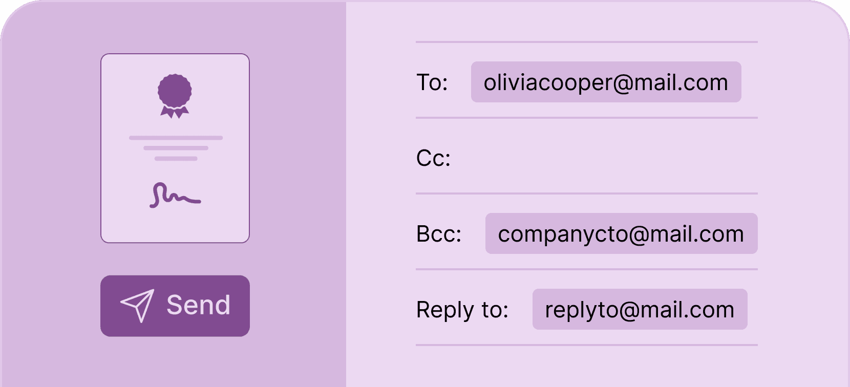 Add CC & BCC - Certifier features Add CC & BCC - Certifier features