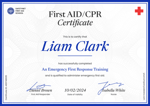 Professional and Simple First-Aid and CPR Certificate Template landscape Professional and Simple First-Aid and CPR Certificate Template landscape