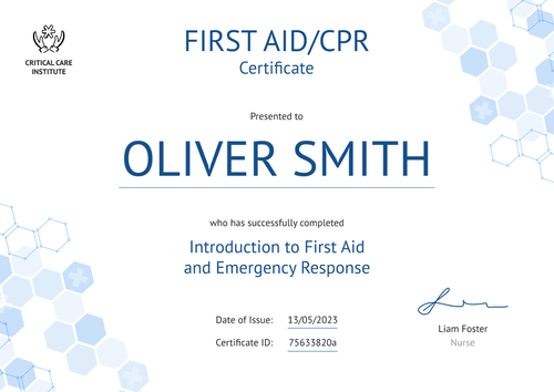 Light and Professional First-Aid and CPR Certificate Template landscape Light and Professional First-Aid and CPR Certificate Template landscape