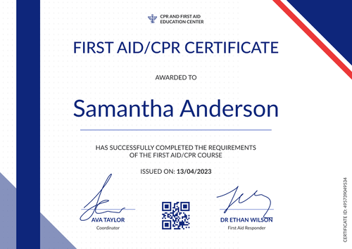 Appealing and professional First-Aid and CPR certificate template landscape Appealing and professional First-Aid and CPR certificate template landscape