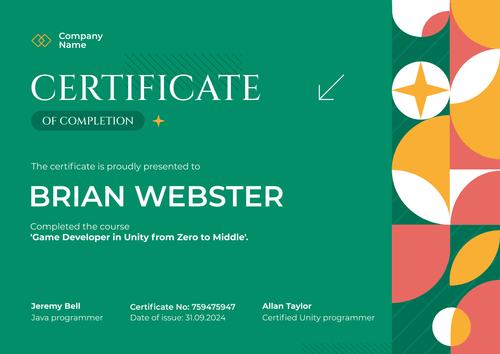 Modern and expressive certificate of completion template landscape Modern and expressive certificate of completion template landscape