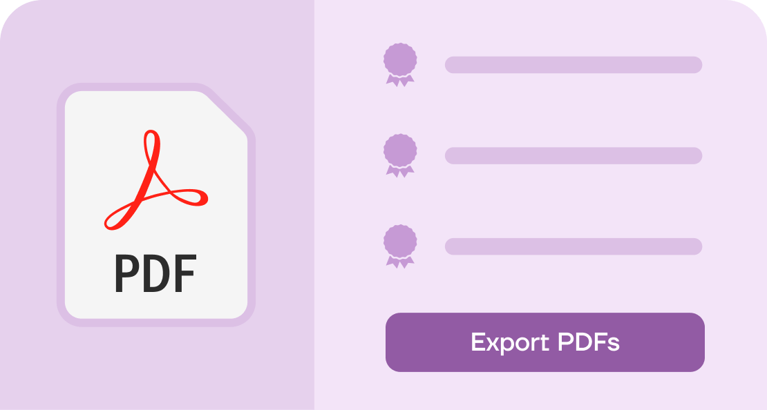 Mass export PDF certificates Mass export PDF certificates